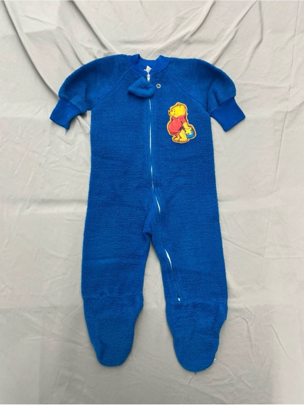 Vintage Sears Winnie the Pooh Fleece One-Piece Footed Pajamas Size 2B